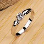 anillos de circón cúbico redondos individuales para mujer, accesorios de compromiso para boda, anillos femeninos simples y elegantes, joyería de moda 1