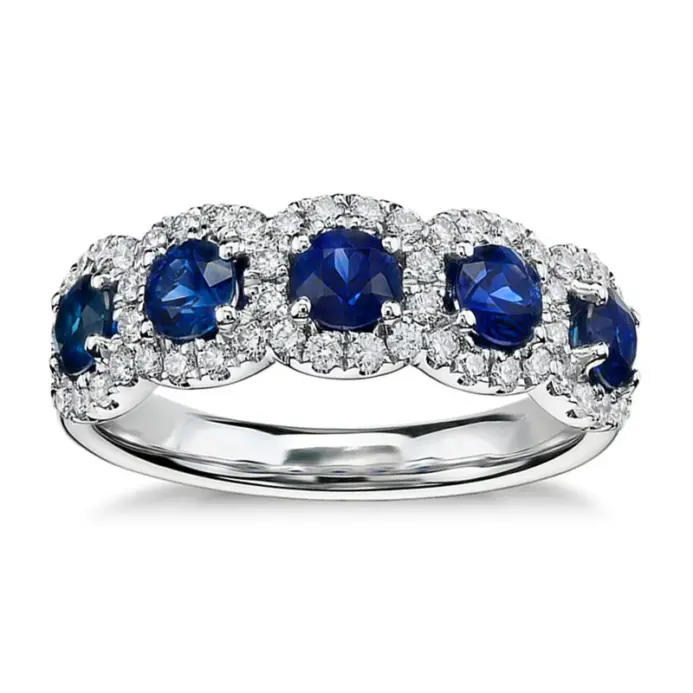 anillos de circonia cúbica blanca y azul de lujo para mujer, ceremonia de boda, fiesta, anillos nupciales de moda, joyería llamativa, regalos elegantes 2