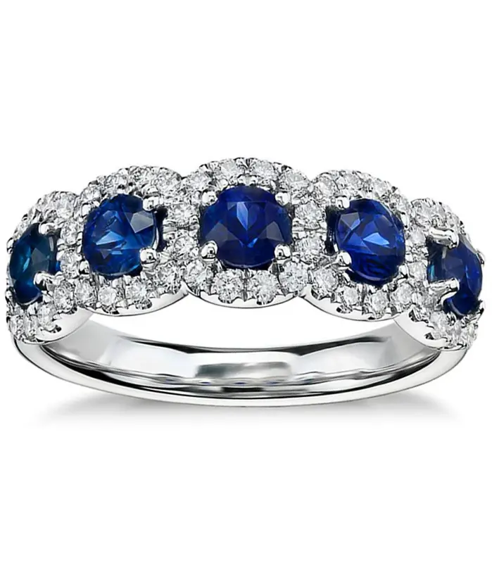 anillos de circonia cúbica blanca y azul de lujo para mujer, ceremonia de boda, fiesta, anillos nupciales de moda, joyería llamativa, regalos elegantes 2