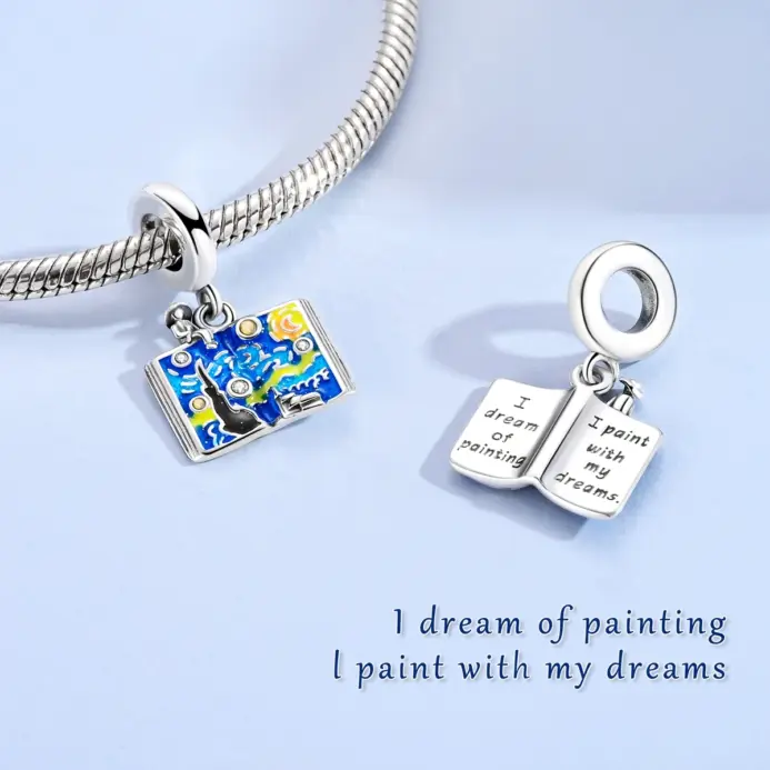Abalorios de plata 925 originales, atrapasueños de estrellas, cuentas de cultura japonesa, aptos para pulsera, joyería Diy para mujer 2