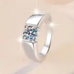 Lujosa plata de ley 925 6-10 # Exquisito anillo de circón, accesorios de joyería de regalo de boda a la moda para mujer 1