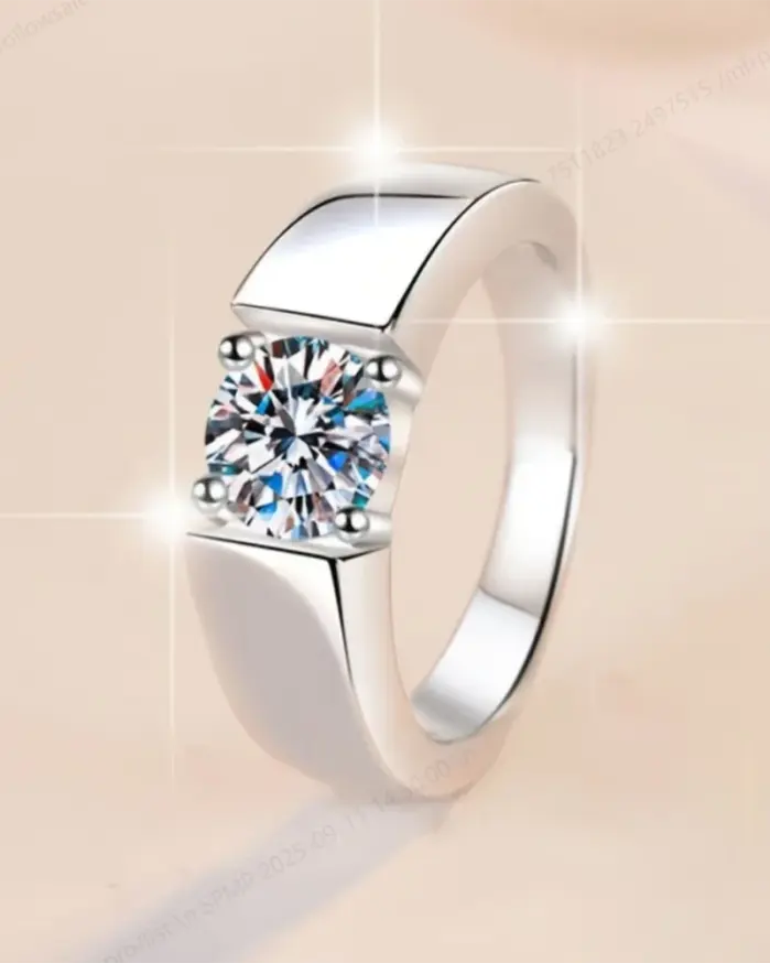 Lujosa plata de ley 925 6-10 # Exquisito anillo de circón, accesorios de joyería de regalo de boda a la moda para mujer 1