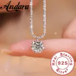 Andara-collar con colgante de circonita AAAAA de Plata de Ley 925 de lujo, collar de plata italiana a la moda, joyería para mujer 1