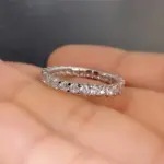 nueva moda, anillos finos para dedo, banda de Color plateado con circonita cúbica brillante, accesorios simples y elegantes para uso diario para mujer 2