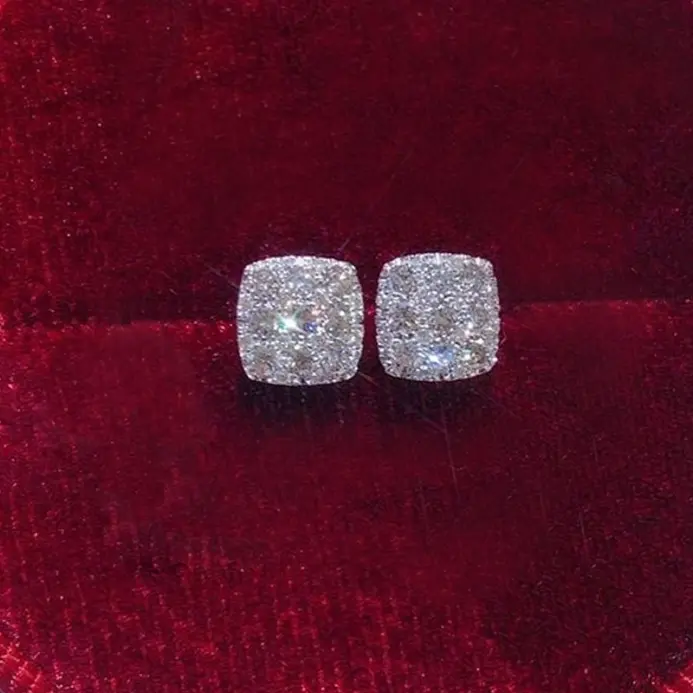 Huitan-pendientes sencillos de forma cuadrada para mujer, aretes con incrustaciones de circonita brillante, accesorios versátiles para Piercing en la oreja, joyería llamativa para adolescentes 1