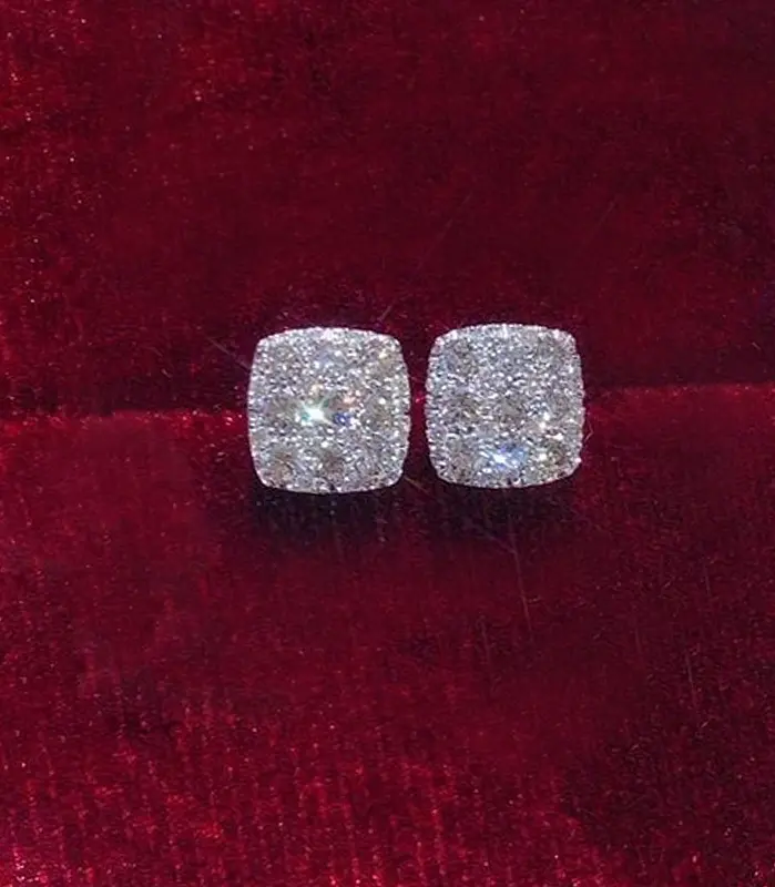 Huitan-pendientes sencillos de forma cuadrada para mujer, aretes con incrustaciones de circonita brillante, accesorios versátiles para Piercing en la oreja, joyería llamativa para adolescentes 1