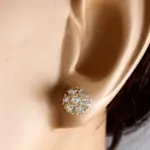 Pendientes de lujo de Color dorado brillante con circonita cúbica para mujer, pendientes pequeños y delicados para mujer, regalos, joyería clásica 5