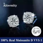 Certificados GRA 100% moissanita auténtica Plata de Ley 925 D VVS1 Pass Diamond Tester Pen pendientes de tuerca de moissanita para mujer 4 Certificados GRA 100% moissanita auténtica Plata de Ley 925 D VVS1 Pass Diamond Tester Pen pendientes de tuerca de moissanita para mujer 4