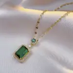 Conjuntos de 4 Uds. De collar con diamantes de imitación cuadrados exquisitos, pendientes, anillo, conjunto de joyería, joyería para mujer, regalos nupciales de moda 3