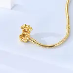 Pulsera Original de Plata de Ley 925 con Zirconia en Forma de Huella de Mascota Dorada, de 17-20 CM, Compatible con Dijes y Colgantes Originales, para Mujer, Regalo de Joyería DIY 2