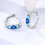 Pendientes de mariposa de circonio azul de Plata de Ley 925 originales, pendientes de aro de colores, pendientes finos de fiesta para mujer, joyería 5