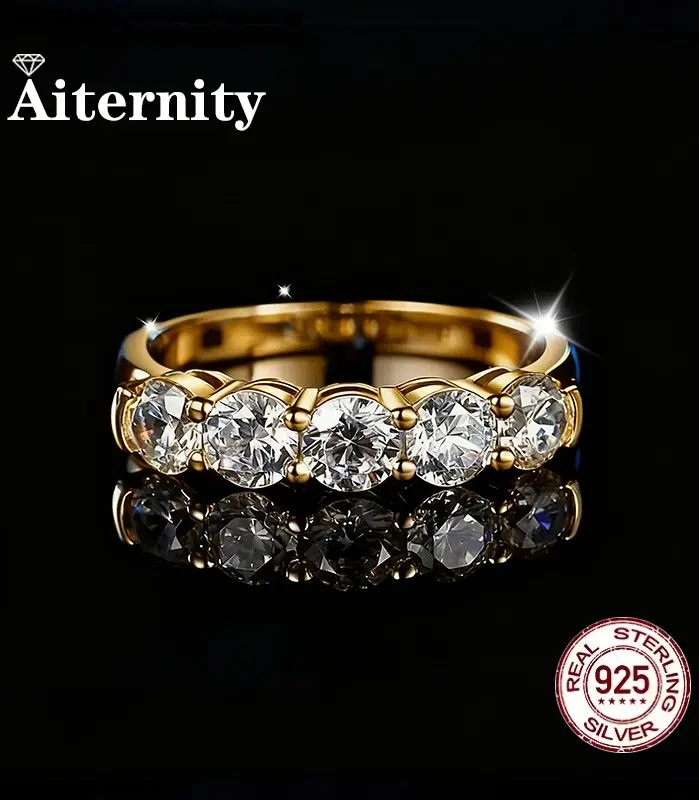 Anillo de moissanita de prueba de diamante y anillos Unisex de circón, anillo de plata 100% Real S925 para hombres y mujeres, brillante de lujo D VVS1 1