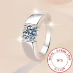 Lujosa plata de ley 925 6-10 # Exquisito anillo de circón, accesorios de joyería de regalo de boda a la moda para mujer 5