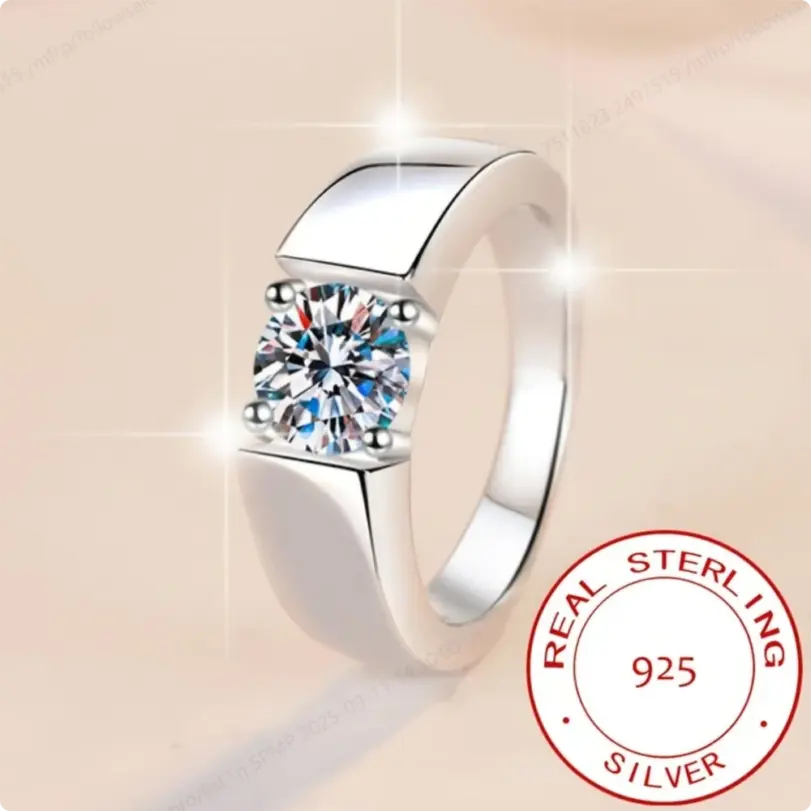 Lujosa plata de ley 925 6-10 # Exquisito anillo de circón, accesorios de joyería de regalo de boda a la moda para mujer 5