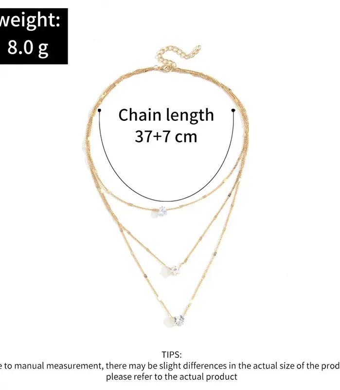 Collar con colgante de circón para mujer, gargantilla de cadena multicapa, joyería brillante para fiesta, regalo de moda 2