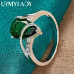 Plata de Ley 925 Gota de Agua Turquesa 7-10 # Anillo para mujer, joyería de moda de compromiso con dije de boda 1