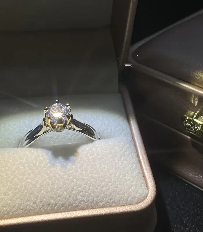 Anillo de oro puro de 18 quilates para mujer, anillos de Moissanit naturales con piedras preciosas, joyería hermosa, accesorios de boda para parejas, nueva tendencia 2025 2