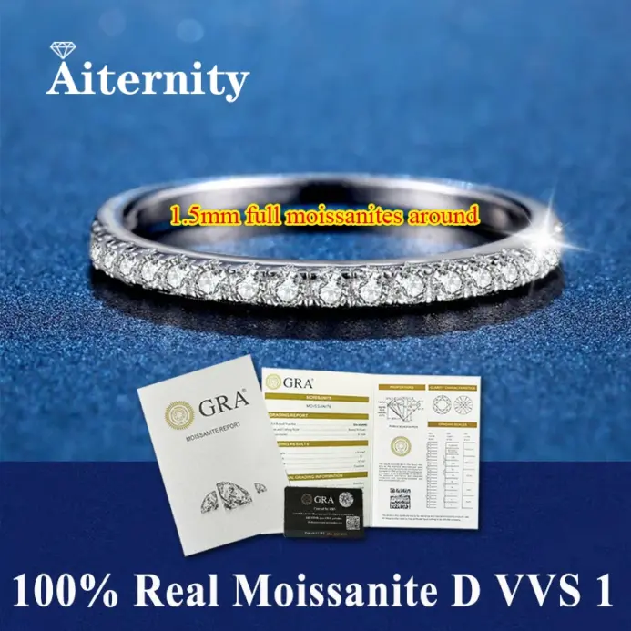 100% Pass Diamond Tester Pen Moissanite Anillo de cola única para mujer Banda de diamantes de boda a juego para mujer Anillo de plata de ley 925 2