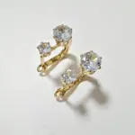 Pendientes únicos de cristal blanco, pendientes de aro colgantes de Color dorado, regalo de aniversario, joyería para fiesta y boda, accesorios para mujer 4