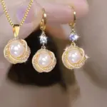 Conjuntos de joyería elegantes de lujo con circonita brillante para mujer, collar versátil a la moda, pendientes, joyería de fiesta, regalos de cumpleaños, 3 uds. 3