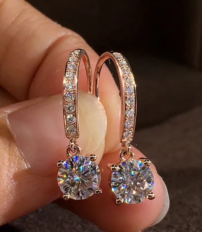 pendientes de gancho minimalistas con colgante redondo de circonia cúbica para mujer, accesorios simples y elegantes para las orejas, joyería de moda diaria para fiesta 1