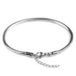 Pulsera de cadena de acero inoxidable Simple de alta calidad para hombres y mujeres nuevas pulseras simples de moda para hombres regalos de joyería con dijes 1