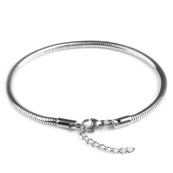 Pulsera de cadena de acero inoxidable Simple de alta calidad para hombres y mujeres nuevas pulseras simples de moda para hombres regalos de joyería con dijes 1