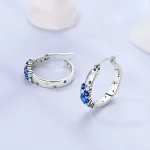Pendientes de mariposa de circonio azul de Plata de Ley 925 originales, pendientes de aro de colores, pendientes finos de fiesta para mujer, joyería 4