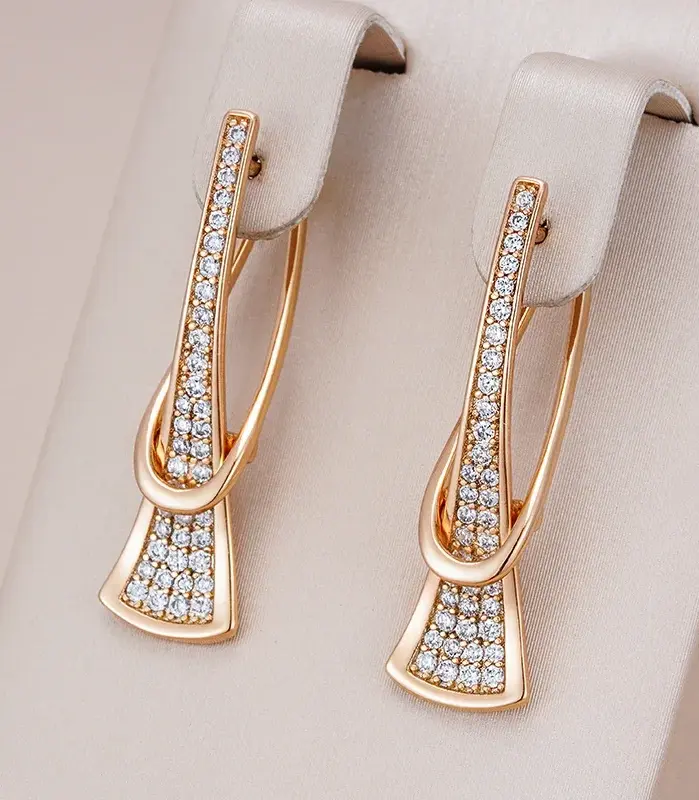 Pendientes colgantes irregulares de circonia con incrustaciones brillantes Vintage personalizados, accesorio clásico de moda para mujer, joyería 1