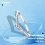 Anillo de moissanita D VVS1, Plata de Ley 925 con certificado GRA, banda de eternidad, anillos de compromiso de boda para mujeres y hombres 5 Anillo de moissanita D VVS1, Plata de Ley 925 con certificado GRA, banda de eternidad, anillos de compromiso de boda para mujeres y hombres 5