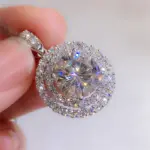 precioso collar de boda para novia, mosaico de circonia cúbica AAA, colgante redondo, accesorios elegantes para el cuello, joyería de moda 2