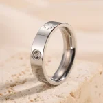 Anillo clásico redondo de acero inoxidable con circonita para mujer, sortija de compromiso de Color dorado plateado a la moda, regalo de joyería 5