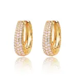 Pendientes de Aro Huecos Color Oro para Mujer, con Circonitas Cúbicas Deslumbrantes, Lujosos y Modernos, Joyería de Declaración 2