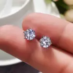 Pendientes de moissanita GRA 100% auténtica para mujer, joyería fina de 18K con 2 certificados, Plata de Ley VVS1 3