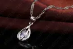 Conjunto de joyas de plata de ley 925 para mujer, collar con colgante en forma de gota redonda, pendientes de aro, gran oferta de promoción 2