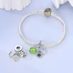 Nuevo Abalorio de plata de ley 925, colgante de trébol de cuatro hojas para pulsera Original, collar, regalos DIY para mujer 37 Nuevo Abalorio de plata de ley 925, colgante de trébol de cuatro hojas para pulsera Original, collar, regalos DIY para mujer 37