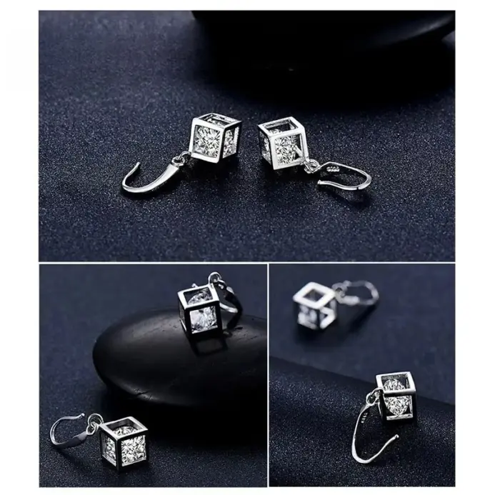 Juego de Joyería de Plata de Ley 925, Collares y Aretes con Circonita Cúbica, Gran Venta, para Mujeres y Niñas, Accesorio para Compromiso o Aniversario 2