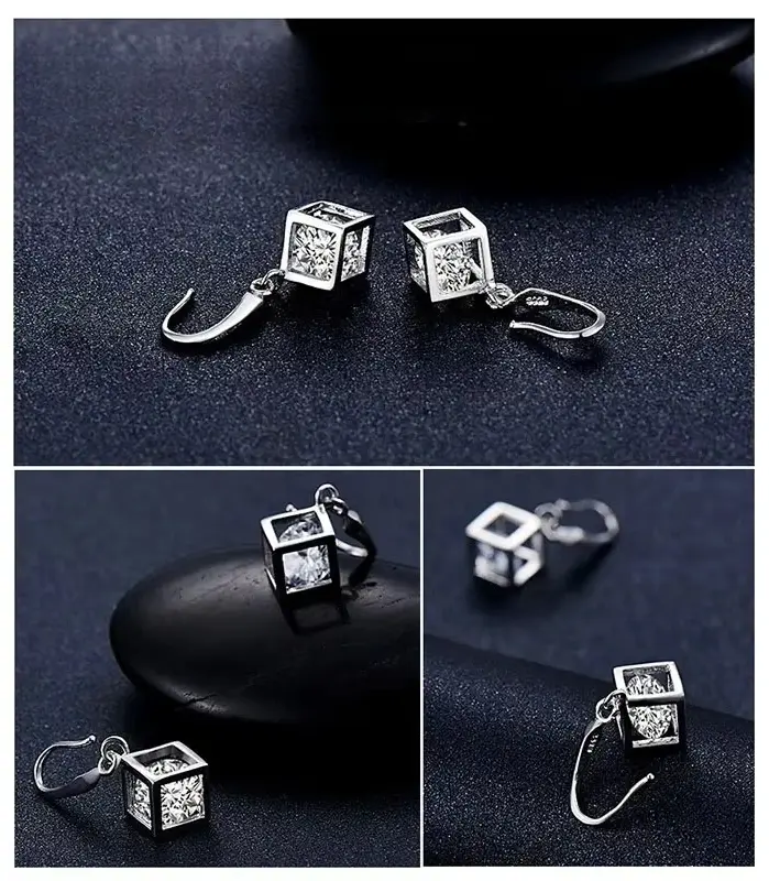 Juego de Joyería de Plata de Ley 925, Collares y Aretes con Circonita Cúbica, Gran Venta, para Mujeres y Niñas, Accesorio para Compromiso o Aniversario 2