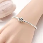 Pulseras de Plata de Ley 925 Originales con Dijes, Pulsera de Cadena de Serpiente con Cuentas de Corazón, Compatible con Dijes y Cuentas DIY para Mujer, Joyería Fina 6