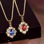 Collar con colgante de flores brillantes de lujo para mujer, accesorios de joyería de moda exquisitos, Europa y Estados Unidos 4
