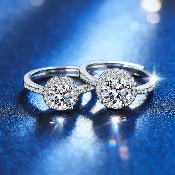 Anillo Clásico de Seis Garras de Plata 925 con Moissanita de 1.0 Quilates y Circonita, Joyería de Boda para Mujer, Anillo de Moda para Fiesta de Alta Calidad 2