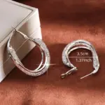 Pendientes de aro de piedra de cristal de Color dorado, forma de Metal retorcido, chapado en plata, nuevos pendientes de moda para mujer, joyería de fiesta, regalo de cumpleaños 3