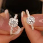 Anillo de moissanita 100% Real D VVS1, pluma de prueba de diamante de paso, tamaño ajustable, plata S925, certificado GRA, anillos de boda para mujer 02 3