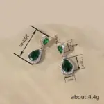 Huitan-pendientes colgantes a la moda para mujer, accesorios para fiesta de boda, estilo 6 colores, circonita cúbica de pera con incrustaciones, joyería elegante y versátil 6