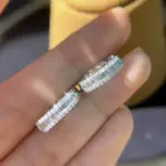 pendientes de aro para mujer con incrustaciones de circonita cúbica deslumbrante, diseño de círculo Simple, accesorios diarios para fiesta, joyería versátil de moda 8