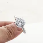 Anillo de Plata de Ley 925 para mujer, anillo de Hada de moissanita de 3/5CT con certificado, regalo de relación de Color D, joyería fina de compromiso 3