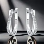 Pendientes de plata de ley 925 con forma de estrella trenzada, joyería, pendientes de aro versátiles para mujer, joyería fina, regalos de fiesta de cumpleaños 5