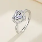 Anillo de Plata de Ley 925 con corazón de circón 5A para mujer y hombre, joyería de boda, abalorio de compromiso, regalo de moda para fiesta, anillo de alta calidad 3