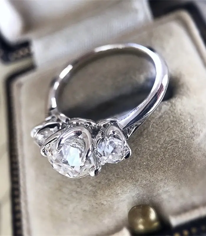 anillo de compromiso de circonia cúbica para mujer, sortija de boda, cristal brillante, diseño contraído, joyería caliente 2