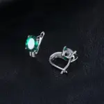 JewelryPalace, pendientes de aro con Clip de Plata de Ley 925 con Esmeralda creada en verde de 3,4 quilates para mujer, regalo de compromiso, joyería fina de moda 4